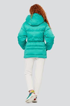 Зимняя куртка с капюшоном Аврора, артикул 2311 цвет бирюзовый, vid 3