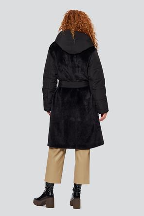 Зимнее пальто с капюшоном Ботега Димма артикул 2307 цвет черный