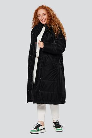 Зимнее пальто с капюшоном Регина Димма, артикул 2309, цвет черный, фото 01