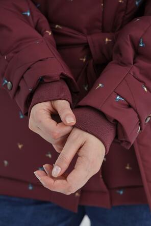 Зимняя куртка с капюшоном Берти артикул 2405 цвет бордовый, foto 4