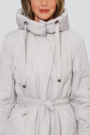 Зимнее пальто с капюшоном Пальмера Димма артикул 2314 цвет серо-бежевый фото 10