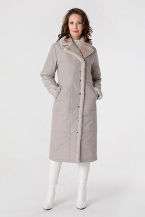Женское стеганое пальто DW-23302, цвет серо-песочный, фото 1