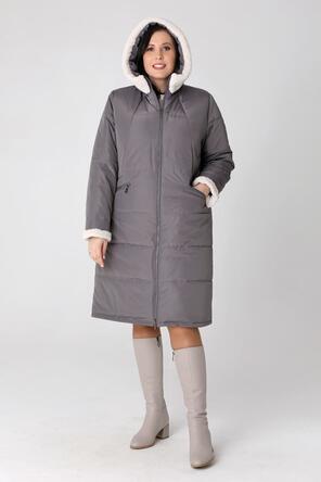 Зимнее пальто DW-23421 Dizzyway, цвет графитовый, вид 2