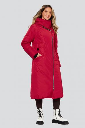 Зимнее пальто с капюшоном Алассио Димма артикул 2304 цвет красный