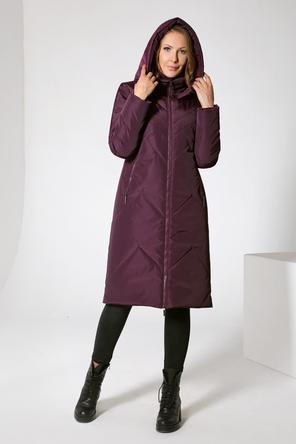Женское зимнее пальто DW-22402 цвет ежевичный, вид 4