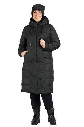 Зимнее пальто с капюшоном Димма артикул 2017 цвет черный