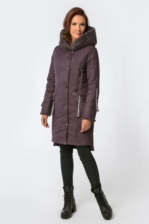 Зимнее пальто с мехом DW-21410, цвет темно-фиолетовый, вид 3