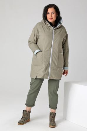 Женская куртка plus size DW-23129, цвет оливковый, фото 1