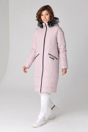 Зимнее пальто DW-23406, цвет серо-розовый, вид 2