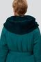 Пальто с меховым капюшоном Доротея от Димма, цвет бирюзовый темный, фото 4