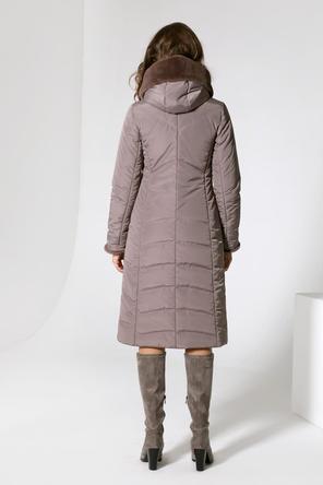 Зимнее женское пальто с капюшоном DW-22410, цвет серо-коричневый, фото 3