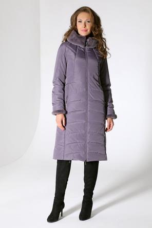 Зимнее женское пальто с капюшоном DW-22410, цвет серо-сиреневый, фото 1