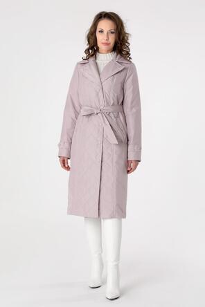 Стеганое пальто DW-23309, цвет серо-розовый фото 1