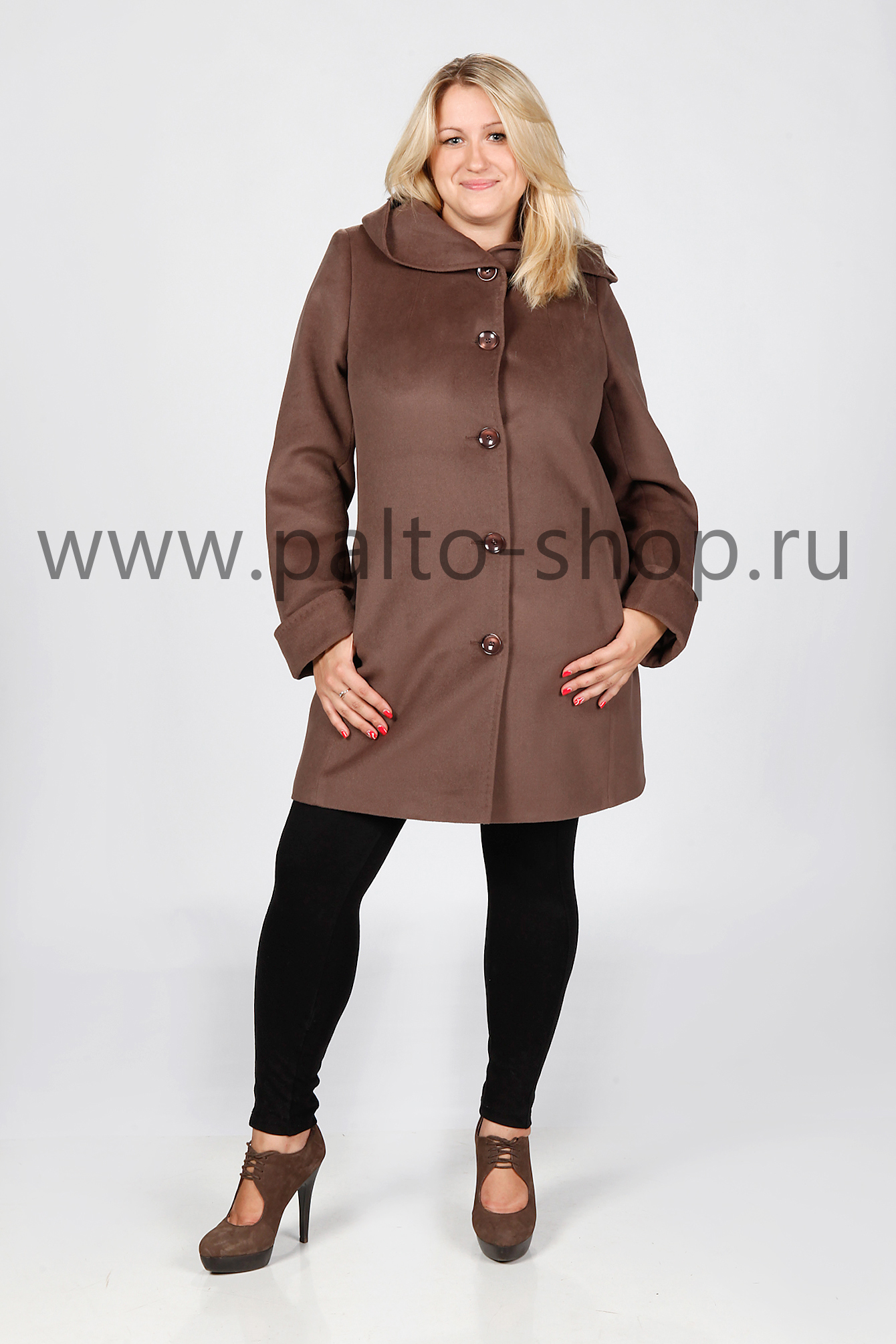 Пальто с капюшоном Николь, цвет Коричневый, тм Valery 2000