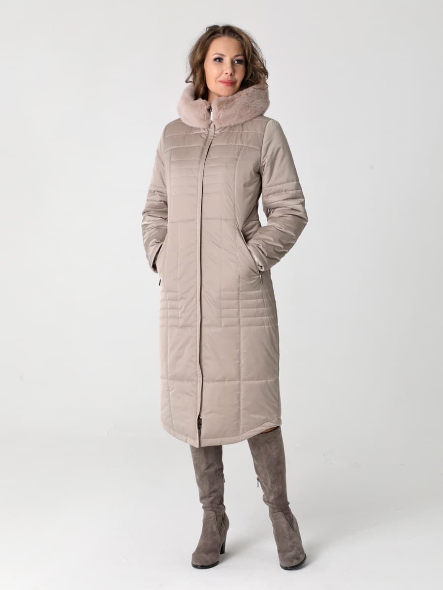Зимнее стеганное пальто с капюшоном DW-23402, ТМ DiWay