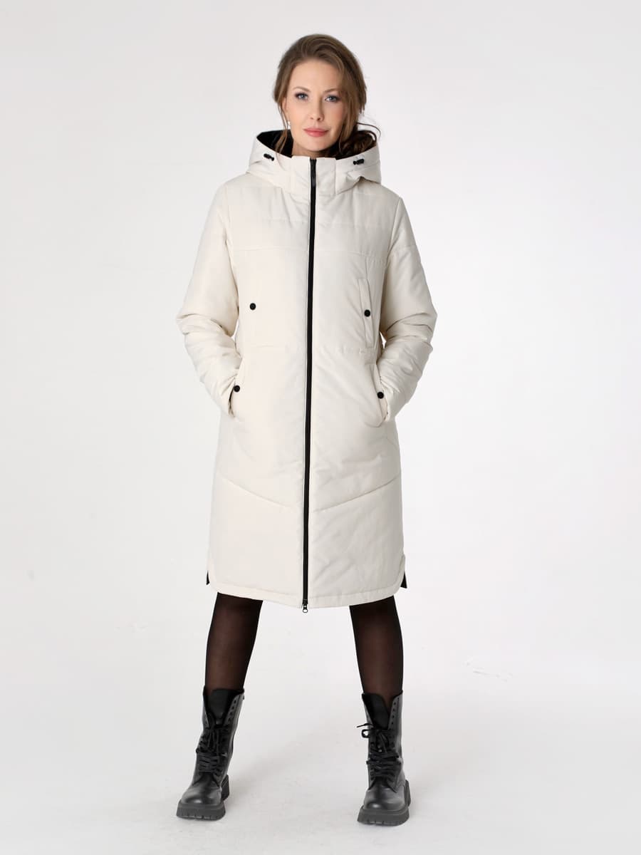 Зимнее стеганное пальто с капюшоном DW-23410, ТМ DiWay
